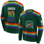 custom ohio bobcats rainbow stripes green hoodie best selling