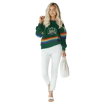 custom ohio bobcats rainbow stripes green hoodie best selling