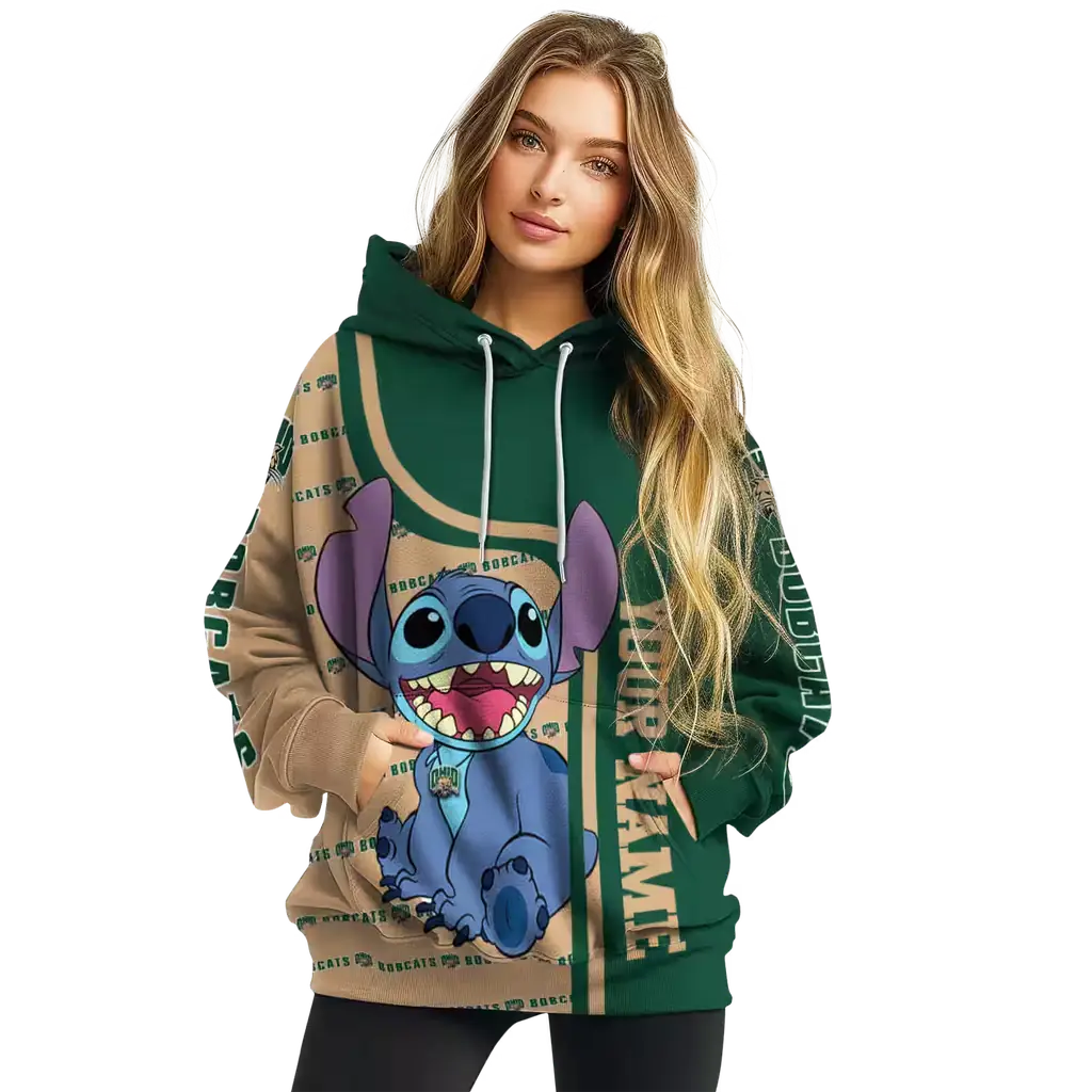 custom ohio bobcats stitch green hoodie high quality custom ohio bobcats stitch green hoodie high quality
