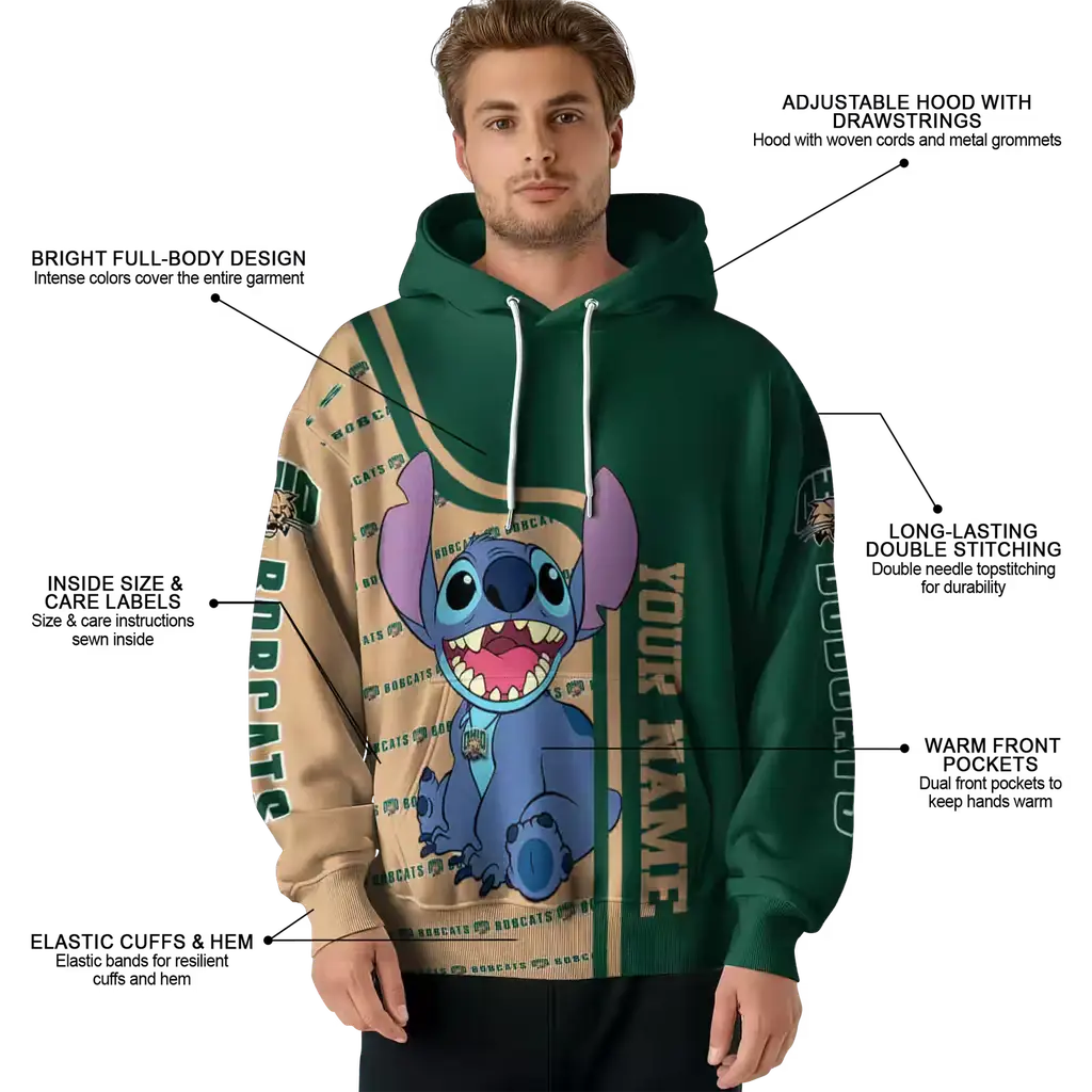 custom ohio bobcats stitch green hoodie latest model custom ohio bobcats stitch green hoodie latest model