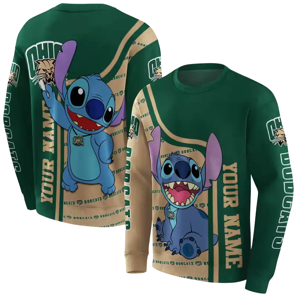 custom ohio bobcats stitch green hoodie premium grade custom ohio bobcats stitch green hoodie premium grade