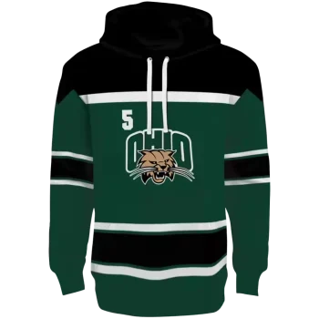 custom ohio bobcats striped pattern green hoodie best selling