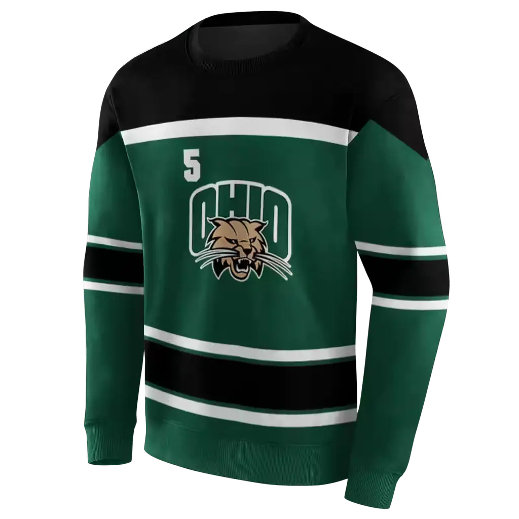 custom ohio bobcats striped pattern green hoodie new arrival custom ohio bobcats striped pattern green hoodie new arrival