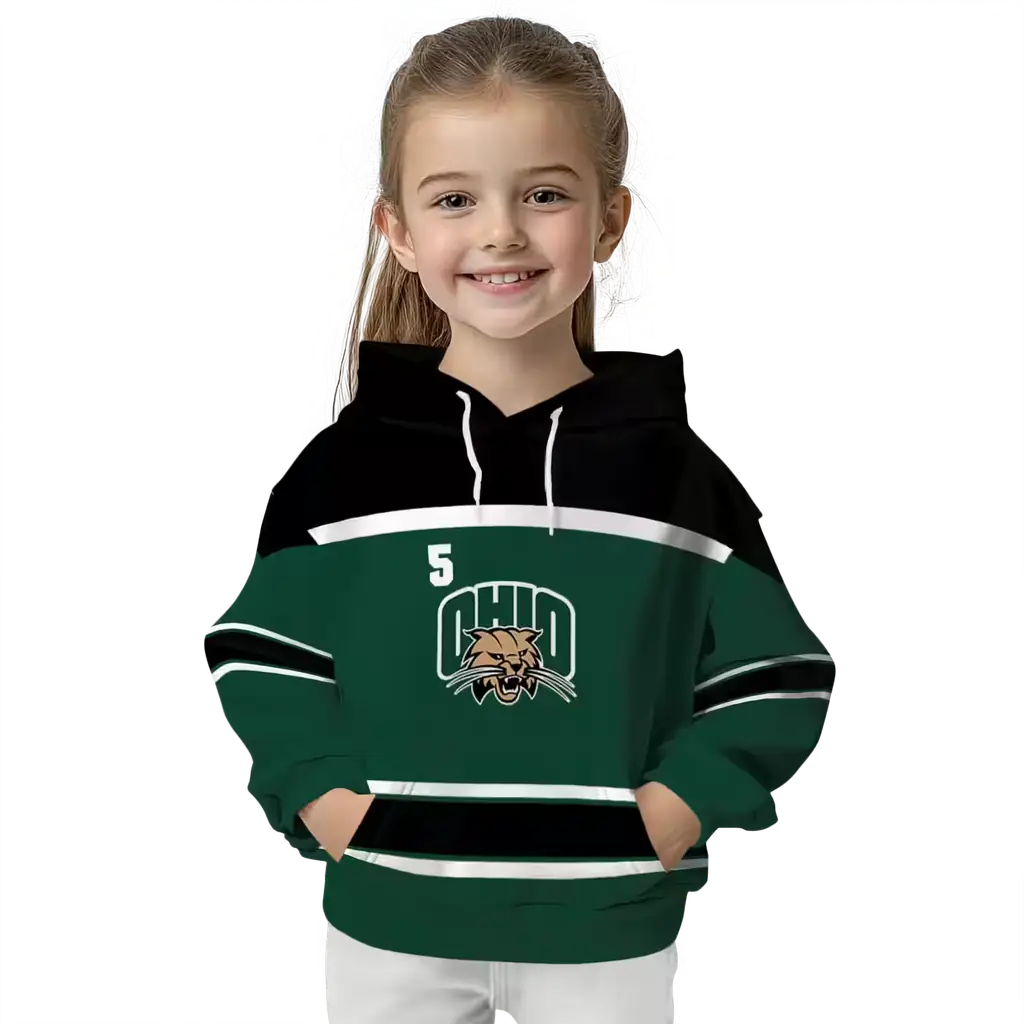 custom ohio bobcats striped pattern green hoodie top rated custom ohio bobcats striped pattern green hoodie top rated