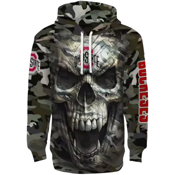 custom ohio state buckeyes camo skull hoodie best selling