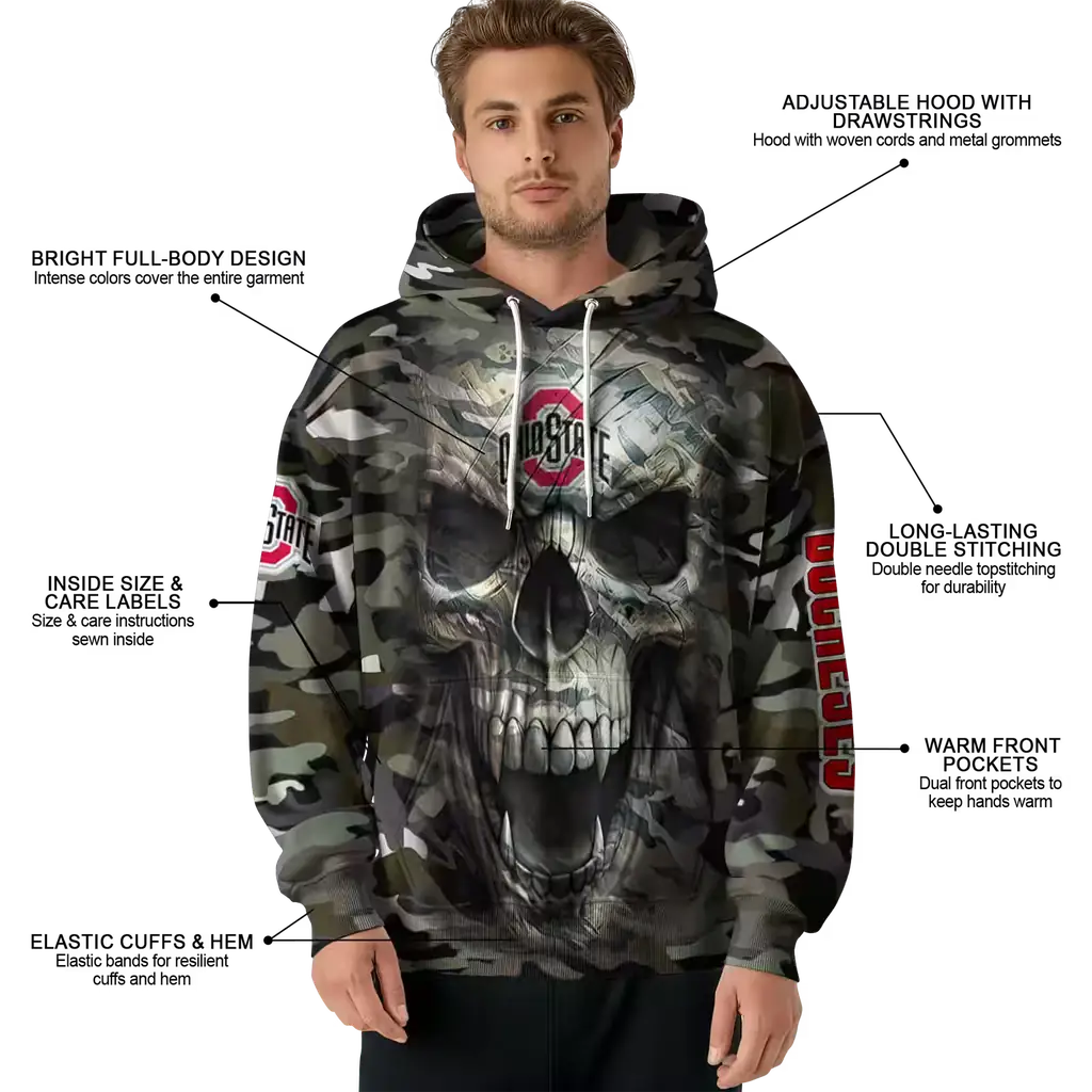 custom ohio state buckeyes camo skull hoodie latest model custom ohio state buckeyes camo skull hoodie latest model