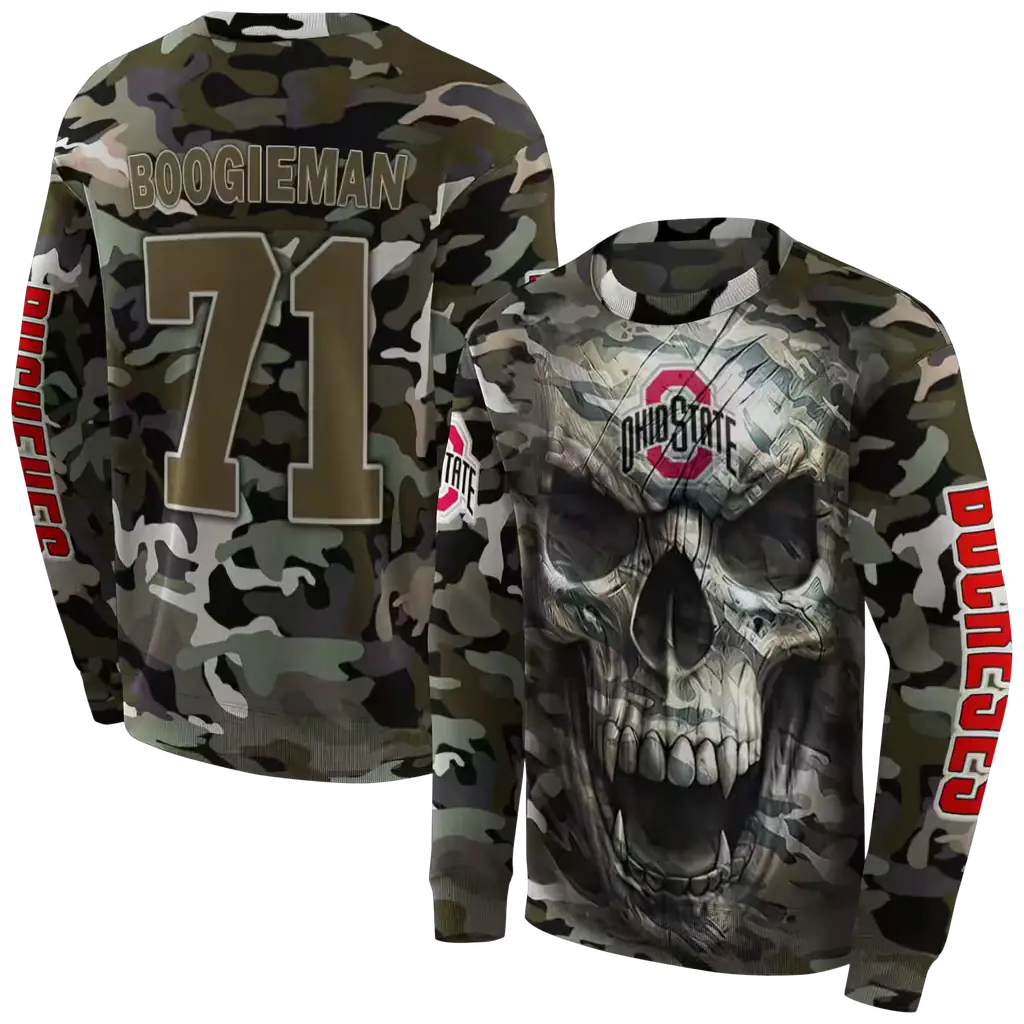 custom ohio state buckeyes camo skull hoodie premium grade custom ohio state buckeyes camo skull hoodie premium grade