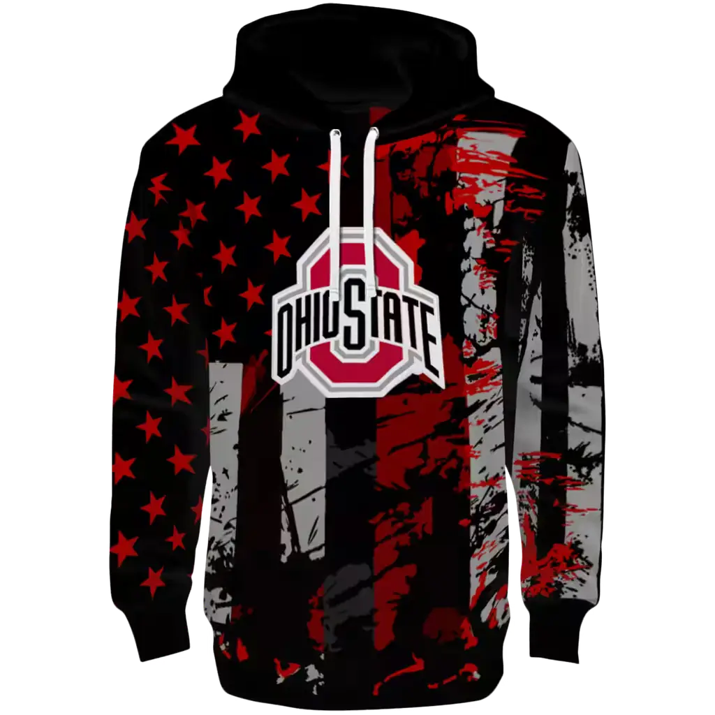 custom ohio state buckeyes distressed flag scarlet black hoodie best selling custom ohio state buckeyes distressed flag scarlet black hoodie best selling