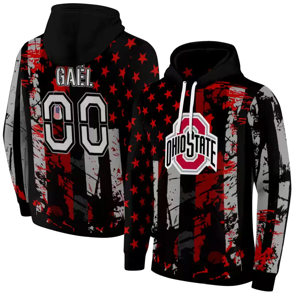 custom ohio state buckeyes distressed flag scarlet black hoodie fashion forward custom ohio state buckeyes distressed flag scarlet black hoodie fashion forward