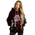 custom ohio state buckeyes distressed flag scarlet black hoodie best selling