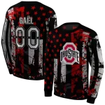 custom ohio state buckeyes distressed flag scarlet black hoodie best selling