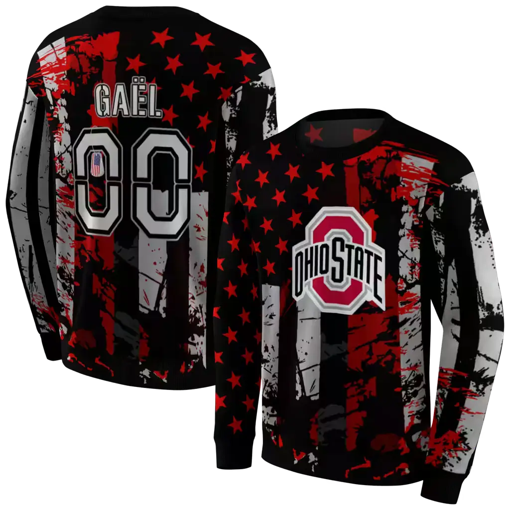 custom ohio state buckeyes distressed flag scarlet black hoodie premium grade custom ohio state buckeyes distressed flag scarlet black hoodie premium grade
