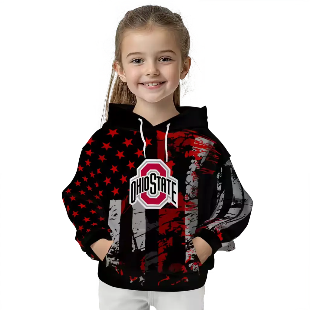 custom ohio state buckeyes distressed flag scarlet black hoodie top rated custom ohio state buckeyes distressed flag scarlet black hoodie top rated