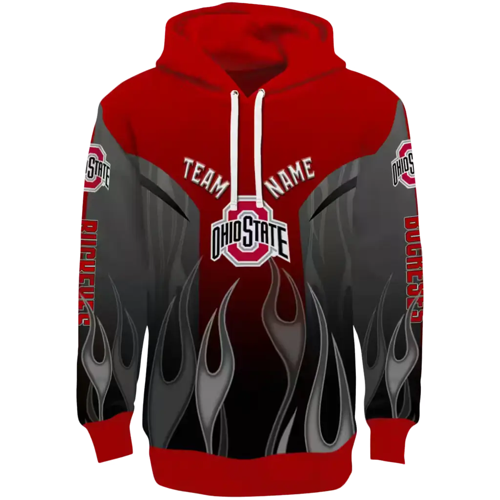 custom ohio state buckeyes flame design scarlet hoodie best selling custom ohio state buckeyes flame design scarlet hoodie best selling