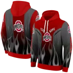 custom ohio state buckeyes flame design scarlet hoodie best selling