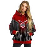 custom ohio state buckeyes flame design scarlet hoodie best selling