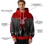 custom ohio state buckeyes flame design scarlet hoodie best selling