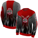 custom ohio state buckeyes flame design scarlet hoodie best selling
