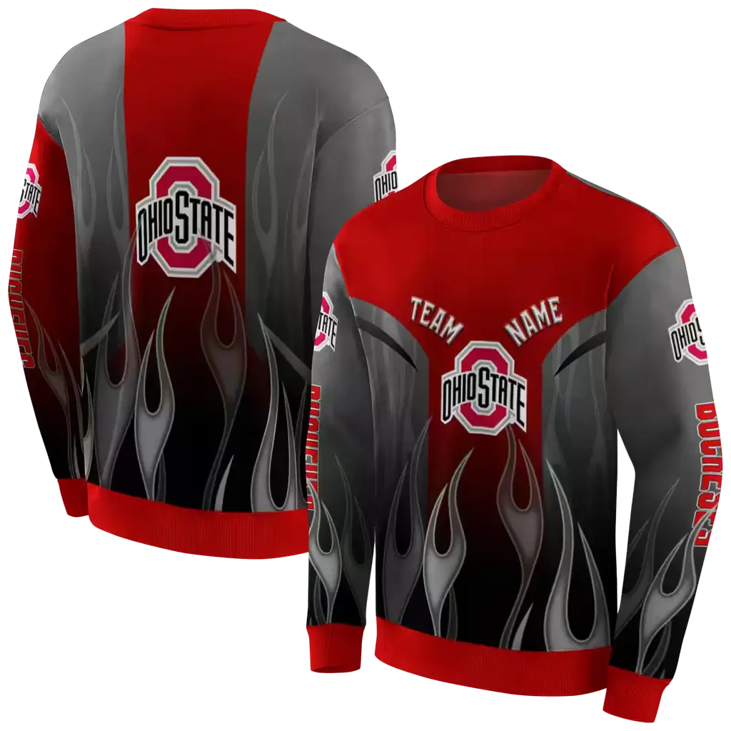 custom ohio state buckeyes flame design scarlet hoodie premium grade custom ohio state buckeyes flame design scarlet hoodie premium grade