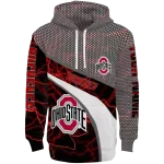 custom ohio state buckeyes hexagonal mesh scarlet black gray hoodie best selling