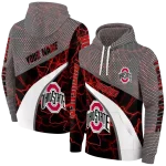 custom ohio state buckeyes hexagonal mesh scarlet black gray hoodie best selling
