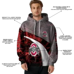 custom ohio state buckeyes hexagonal mesh scarlet black gray hoodie best selling