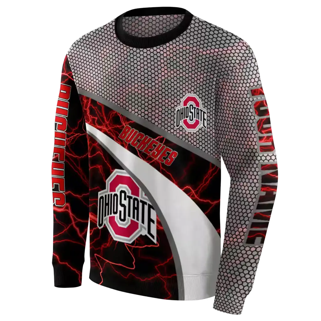 custom ohio state buckeyes hexagonal mesh scarlet black gray hoodie new arrival custom ohio state buckeyes hexagonal mesh scarlet black gray hoodie new arrival