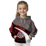 custom ohio state buckeyes hexagonal mesh scarlet black gray hoodie best selling