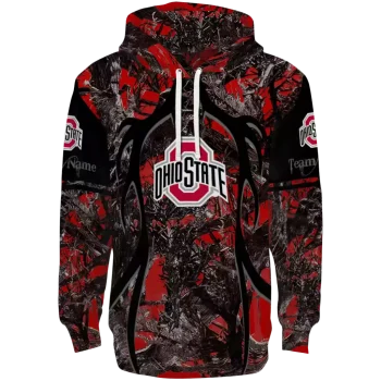 custom ohio state buckeyes hunting theme scarlet black hoodie best selling