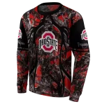 custom ohio state buckeyes hunting theme scarlet black hoodie best selling