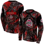custom ohio state buckeyes hunting theme scarlet black hoodie best selling