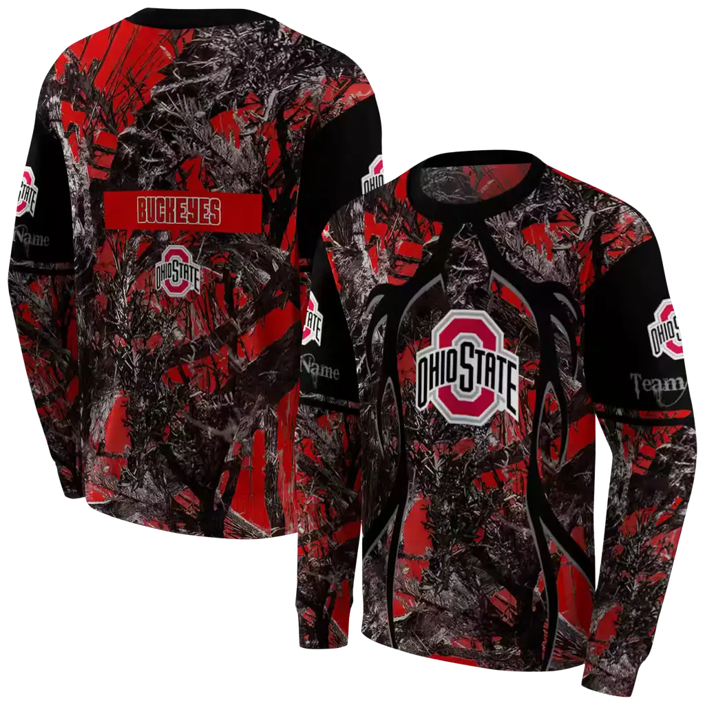 custom ohio state buckeyes hunting theme scarlet black hoodie premium grade custom ohio state buckeyes hunting theme scarlet black hoodie premium grade