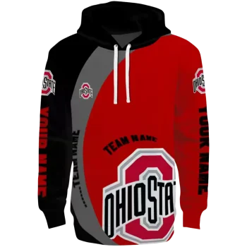 custom ohio state buckeyes minimalist design scarlet black hoodie best selling