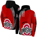 custom ohio state buckeyes minimalist design scarlet black hoodie best selling