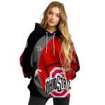 custom ohio state buckeyes minimalist design scarlet black hoodie best selling