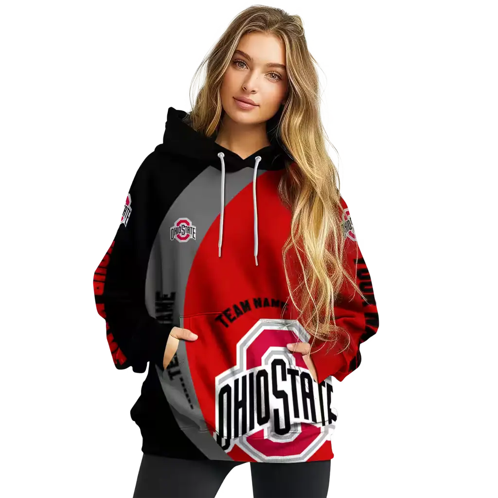 custom ohio state buckeyes minimalist design scarlet black hoodie high quality custom ohio state buckeyes minimalist design scarlet black hoodie high quality