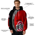 custom ohio state buckeyes minimalist design scarlet black hoodie best selling