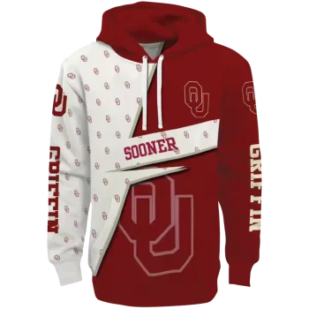 custom oklahoma sooners abstract shape crimson hoodie best selling