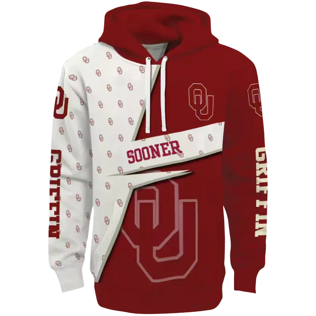 custom oklahoma sooners abstract shape crimson hoodie best selling custom oklahoma sooners abstract shape crimson hoodie best selling