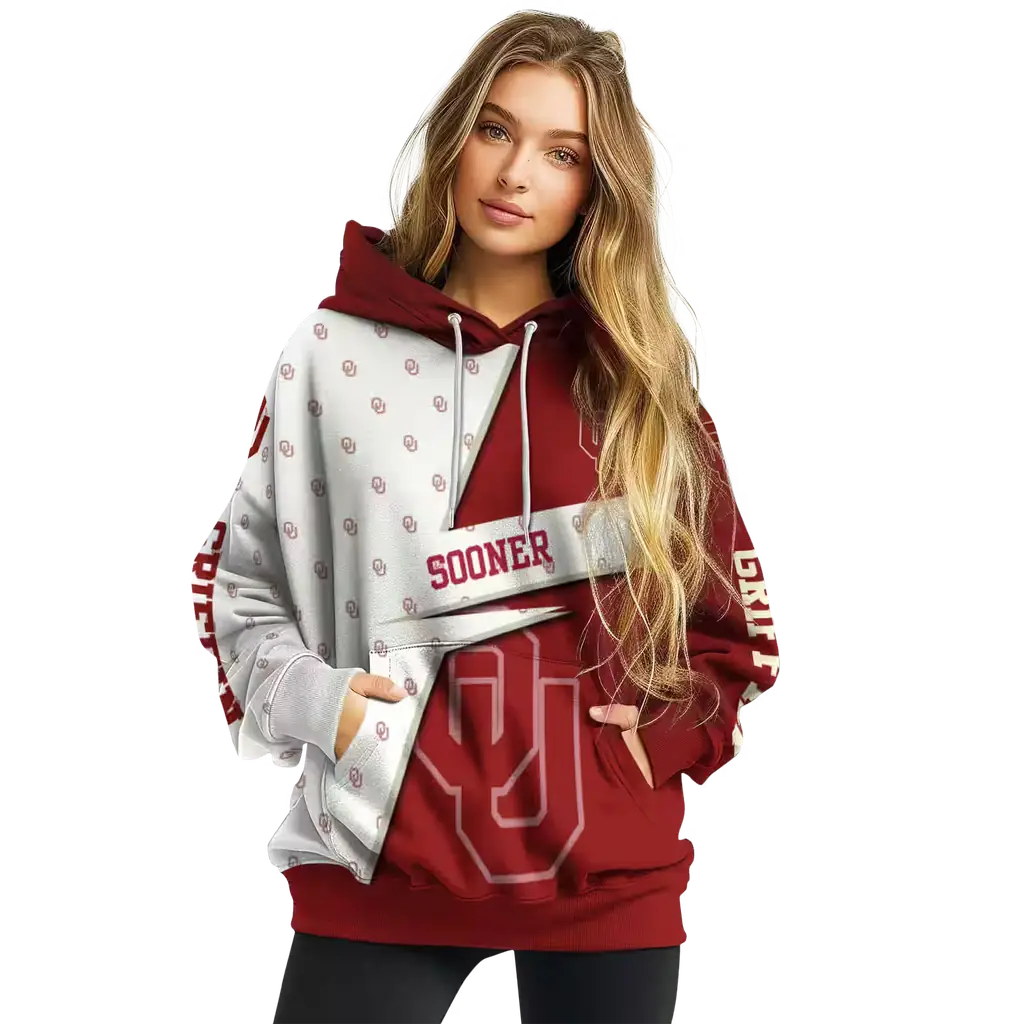 custom oklahoma sooners abstract shape crimson hoodie high quality custom oklahoma sooners abstract shape crimson hoodie high quality
