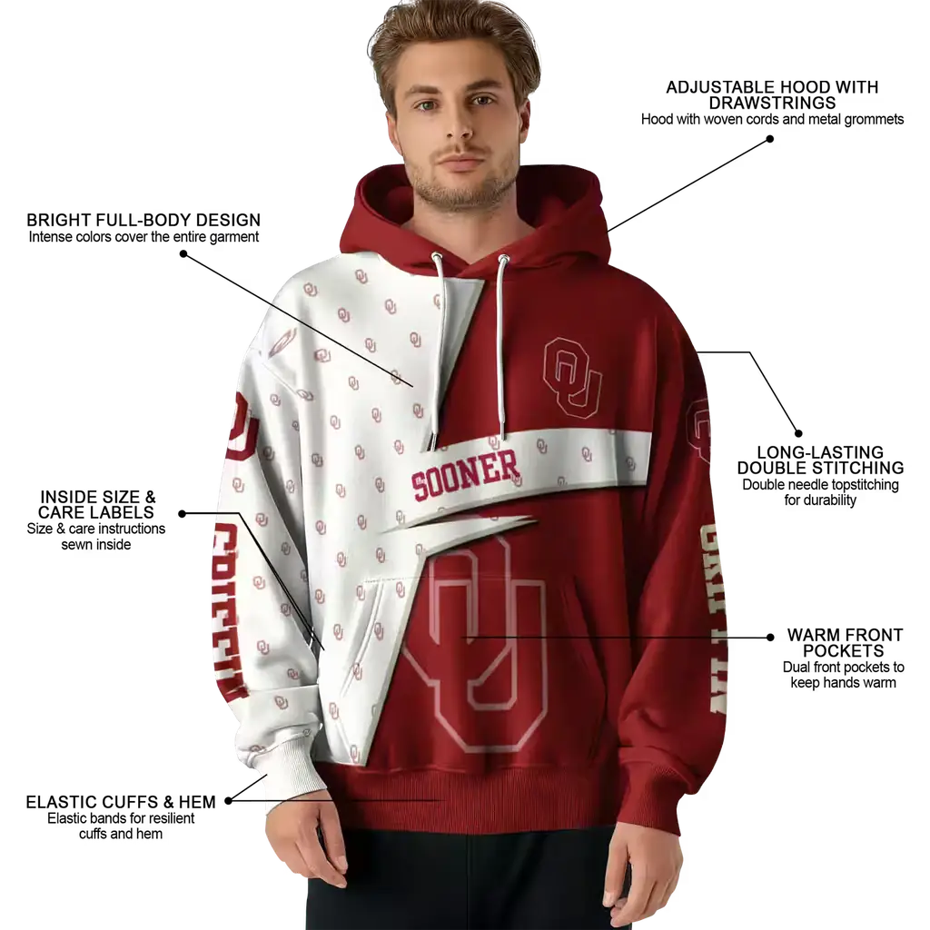 custom oklahoma sooners abstract shape crimson hoodie latest model custom oklahoma sooners abstract shape crimson hoodie latest model