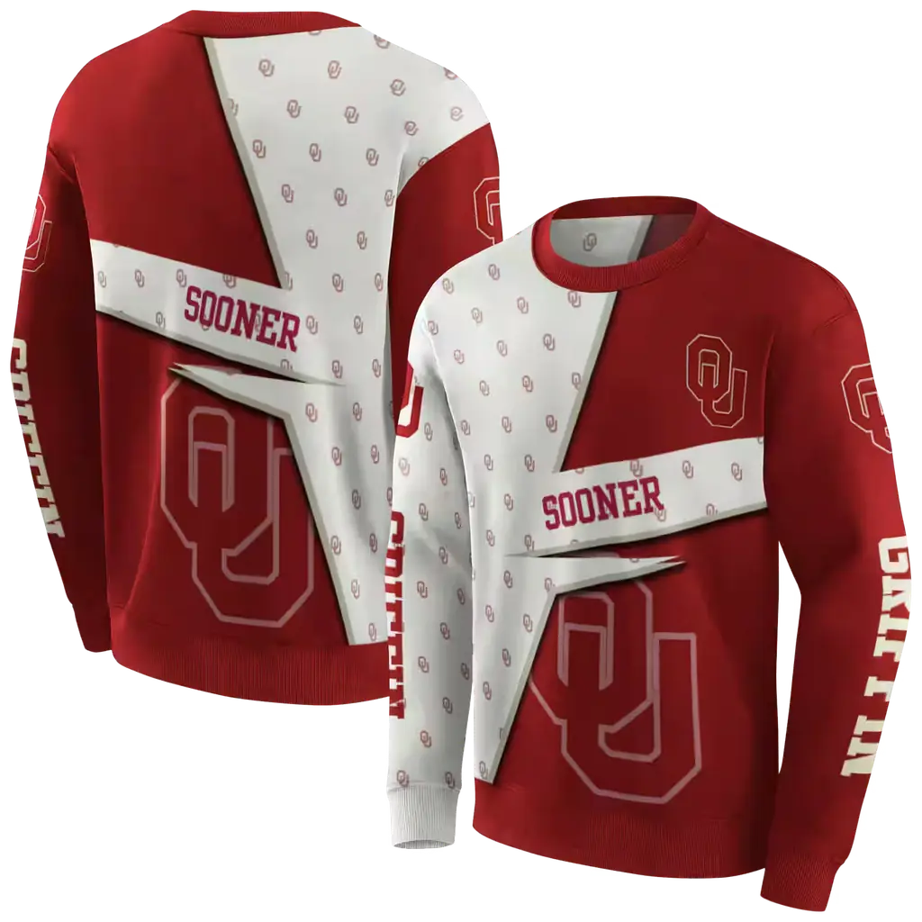 custom oklahoma sooners abstract shape crimson hoodie premium grade custom oklahoma sooners abstract shape crimson hoodie premium grade