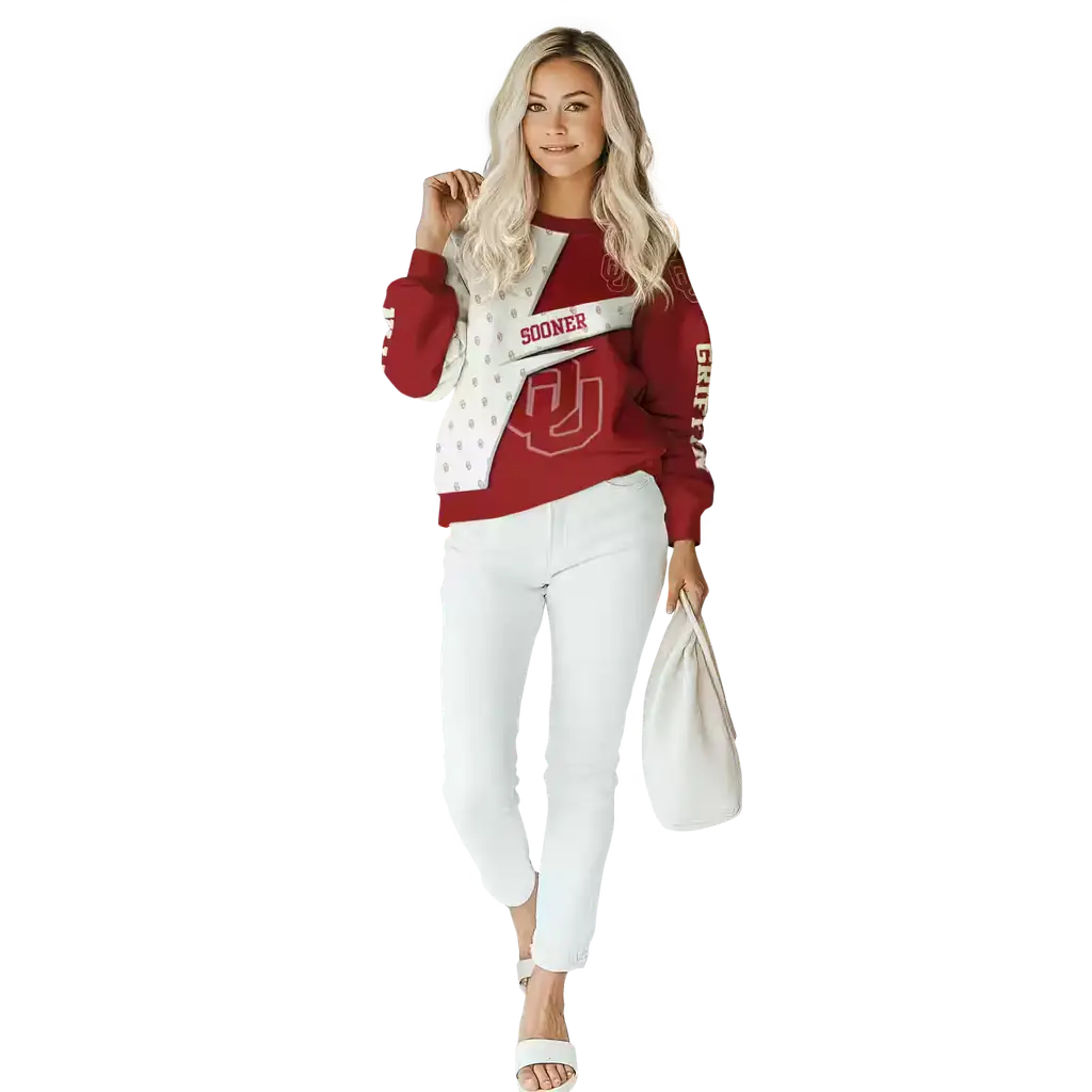 custom oklahoma sooners abstract shape crimson hoodie trendy custom oklahoma sooners abstract shape crimson hoodie trendy
