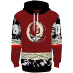 custom oklahoma sooners grateful vibes crimson hoodie best selling