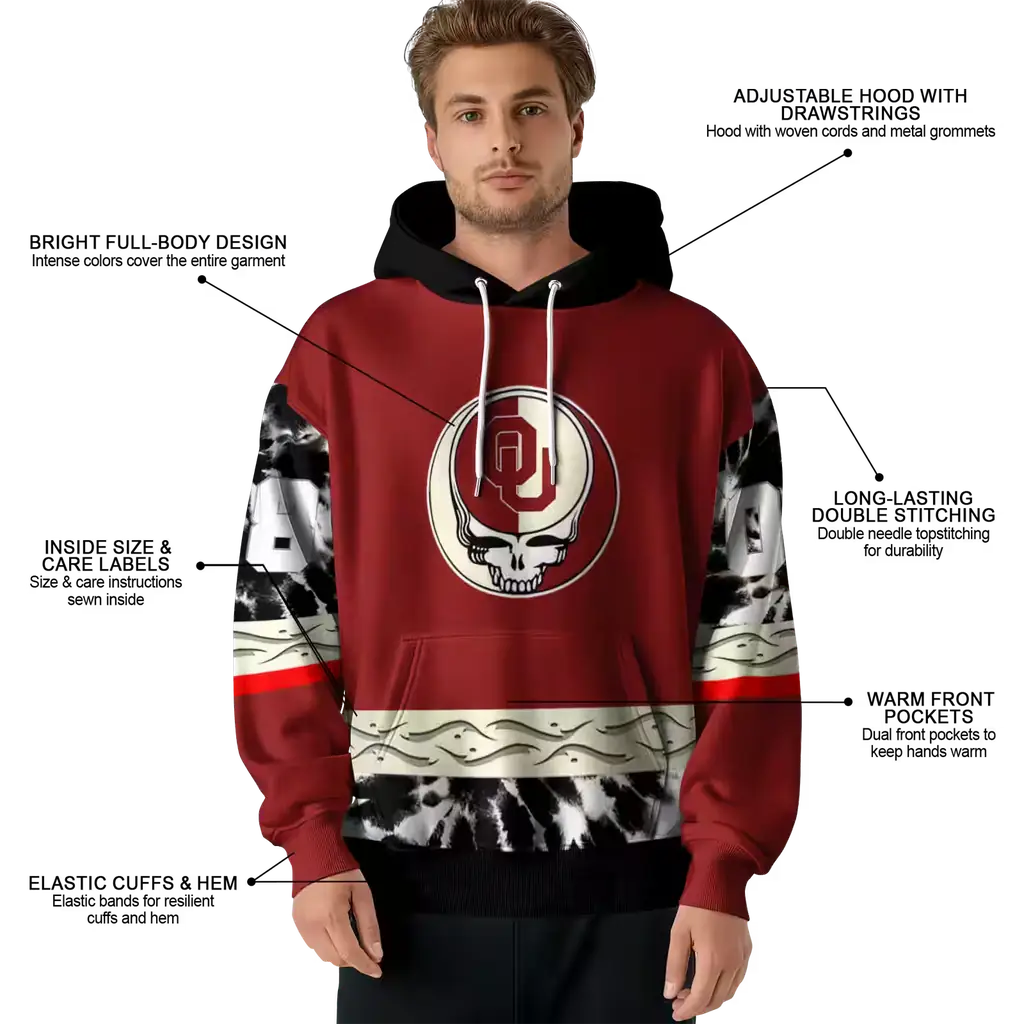 custom oklahoma sooners grateful vibes crimson hoodie latest model custom oklahoma sooners grateful vibes crimson hoodie latest model