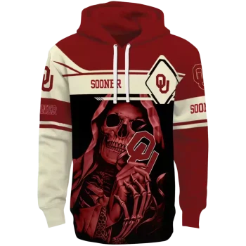 custom oklahoma sooners grim reaper crimson black hoodie best selling
