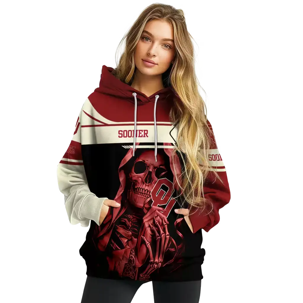 custom oklahoma sooners grim reaper crimson black hoodie high quality custom oklahoma sooners grim reaper crimson black hoodie high quality