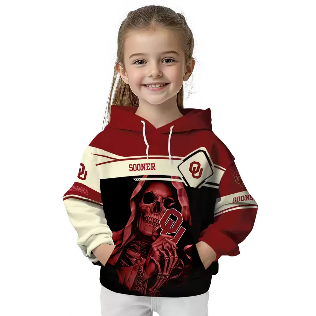 custom oklahoma sooners grim reaper crimson black hoodie top rated custom oklahoma sooners grim reaper crimson black hoodie top rated