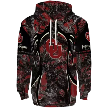 custom oklahoma sooners hunting theme crimson black hoodie best selling