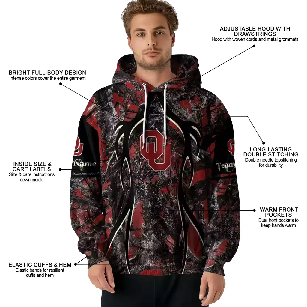 custom oklahoma sooners hunting theme crimson black hoodie latest model custom oklahoma sooners hunting theme crimson black hoodie latest model